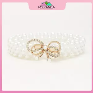 MYPANDA Dây Thắt Lưng Nữ Thời Trang Thắt Lưng Mỏng Ngọc Trai Sang Trọng Dây Xích Thắt Lưng Cho Đầm Viền Trang Trí Bohemia Mặt Dây Chuyền Trang Sức Cơ Thể.