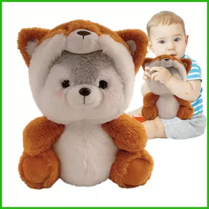 Chó Husky Thú Nhồi Bông Cuddly Biến Hình Búp Bê Husky Sang Trọng Đồ Chơi Gối Ngủ Nhẹ Nhàng Búp Bê Husky Mềm saixit2vn