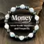 Vòng tay năng lượng Hematite màu trắng Unisex - Hạt trắng / đen bóng Miếng đệm bạc - Sự giàu có Sự thịnh vượng Thu hút thủ công