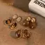 PNPIA- Vintage Nâu Nhựa Mắt Hổ Đá Bông Tai Cho Nữ Thời Trang Bông Tai Cá Tính Maillard Màu Trang Sức Quà Tặng