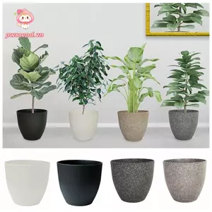 Chậu cây ban công PWSEND, Chậu hoa cảnh giả đá mờ, Chậu hoa mọng nước dung tích lớn bằng nhựa thời trang cho gia đình