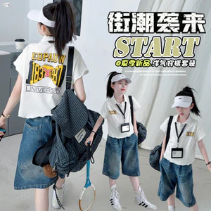 Áo sơ mi polo ngắn tay mùa hè cho bé gái Phong cách mới Trẻ em Phiên bản Hàn Quốc Wavy Edge Thời trang hàng đầu