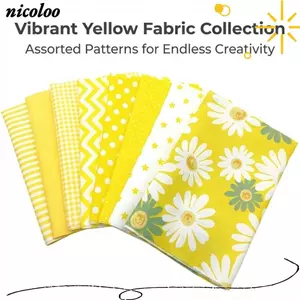 NICOLOO 8 Chiếc Gói Vải Cotton, Dành Cho Chắp Vá May Màu Vàng Hoa PreCut Vải, DIY Quần Áo Thủ Công DIY Vải