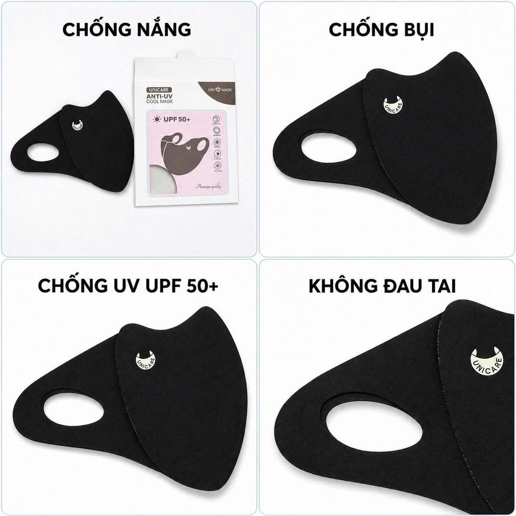 COMBO 4 Chiếc Khẩu trang ANTI UV cool mask Unicare Chống Nắng 1 lớp thoáng nhẹ, chống tia UV-UPF50+