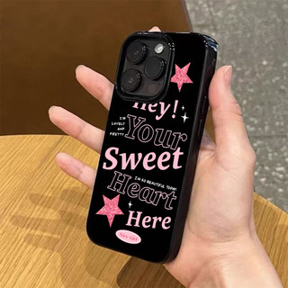 Ốp Lưng IPhone 13 15 11 17 16 12 14 ProMax  Chữ màu hồng ngọt 7 8Plus XR X XS Max