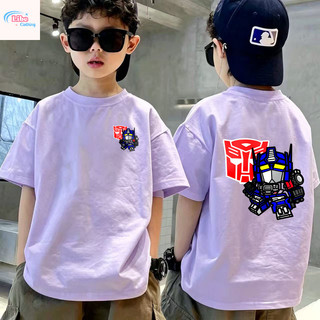 COD✅(Hồ Chí Minh)🚚 Áo phông trẻ em nam in Transformer, áo thun ngắn tay thoáng mát, thấm hút mồ hôi.