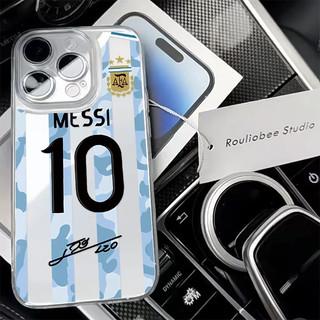 Số sọc xanh 10 Ốp lưng trong suốt silicon bóng đá Thích hợp cho iPhone 16 ProMax XR 17 Pro 8plus XSMax 12 Pro Max 11 Pro 15 13 Pro Max 14 Vỏ bảo vệ mềm chống va đập