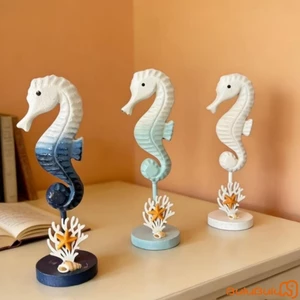 1 Bức tượng cá ngựa bằng gỗ trang trí để bàn sáng tạo cho máy tính để bàn Văn phòng tại nhà và hơn thế nữa
