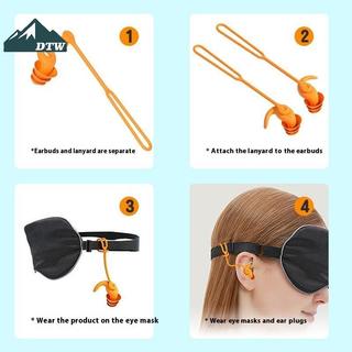DTW Nút tai bơi silicon có dây chống thấm nước, chống ồn, phụ kiện thể thao dưới nước