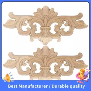 2 Chiếc Vintage Gỗ Khắc Decal Góc Onlay Đính Khung Cho Tủ Treo Tường Trang Trí Cửa Thủ Công 22X10cm