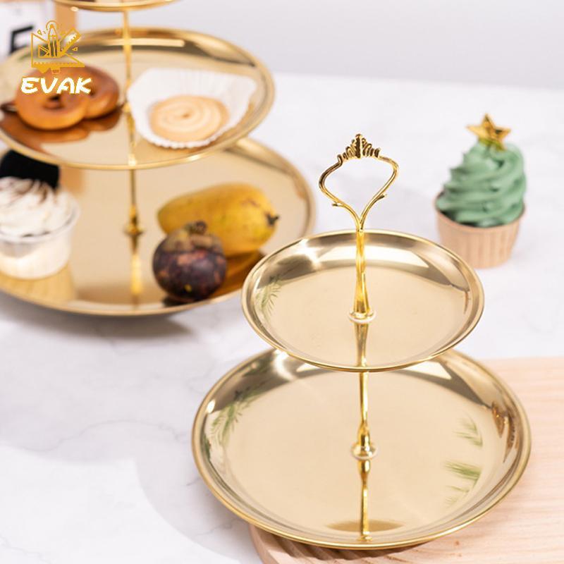 Alittlesetrtu Thanh Lịch 2 / 3 Tầng Vàng & Bạc Đế Bánh Cho Ngày Lễ Món Tráng Miệng Trưng Bày VN