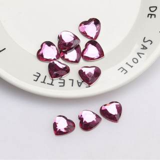 20mm Đào Trái Tim 10 Miếng Handmade Tự Làm Chất Liệu Phụ Kiện Trang Sức Đài Loan Acrylic Chống Lỗ Phẳng Kim Cương Quần Áo Phụ Kiện SAXU