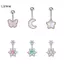 LUImo Thời Trang Bướm Trái Tim Mặt Dây Chuyền Thép Không Gỉ Bụng Nút Xuyên Nhẫn Nữ Cô Gái Gợi Cảm Cơ Thể Trang Sức Phụ Kiện Quà Tặng SBS