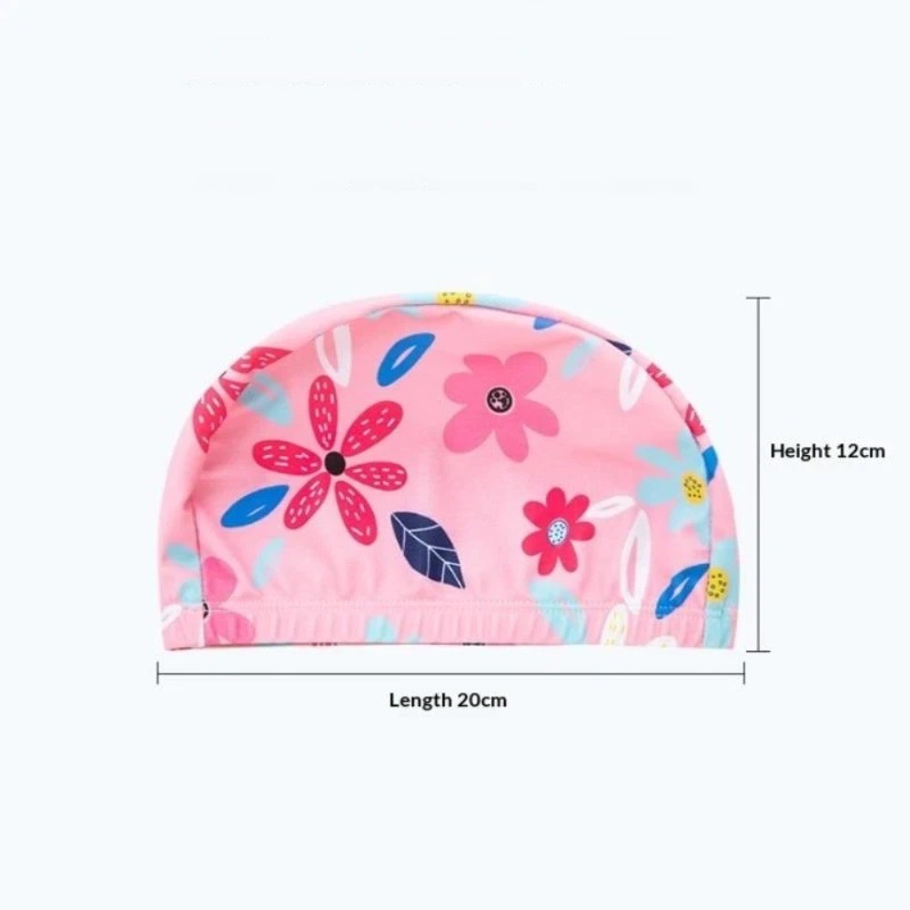 Mũ bơi NKSFX, Mũ bơi in hình hoạt hình chống nước, Mũ bơi trẻ em bằng vải Polyester có độ đàn hồi cao thoải mái Thể thao dưới nước