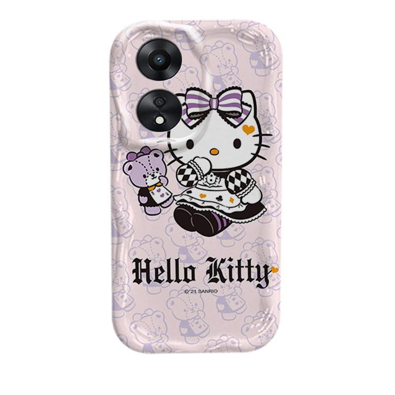 Ốp Silicon Hoạt Hình Cho OPPO A18 A38 A58 A60 A17 A17K 4G 3D Điện Thoại Thông Minh Mềm TPU Kitty Sinh Viên Ốp Lưng Chống Sốc