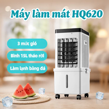 Máy làm mát HQ620 điều khiển từ xa hẹn giờ vận hành êm làm mát nhanh Quạt điều hòa di động gió mạnhbảo hành 3 năm