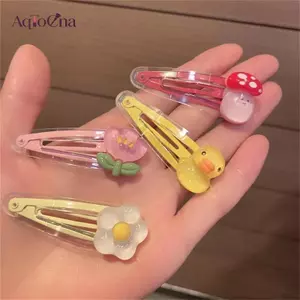 AqToCna 2 Chiếc Hoạt Hình Kẹp Tóc Dễ Thương Trong Suốt BB Kẹp Nổ Kẹp Bé Gái Phụ Kiện Tóc AqToCna