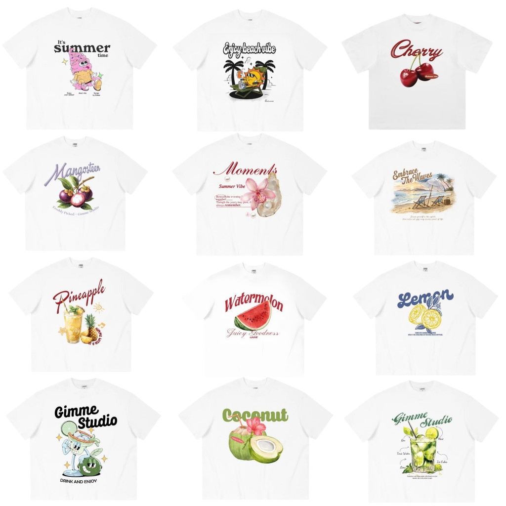 （Giao hàng 24h）Angela Áo Thun trái cây nhiệt đới MÙA HÈ - Premium Cotton 220gsm Unisex Local Brand