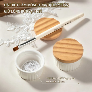 Miss Gooey Nail art gốm xoắn ốc lưới ba trong một giá đỡ bút, cốc rửa bút có nắp, dụng cụ làm sạch và trị liệu bằng bút đa chức năng