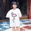 Áo thun ngắn tay in hình con voi màu hồng HU MAN Mềm cao cấp mới dáng rộng hàng đầu Unisex