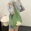 Nhíp Nữ Bện Túi Phong Cách Hàn Quốc Đeo Vai Túi Lười Phong Cách Dệt Kim Rỗng Hoa Đi Biển Túi VN