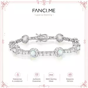 FANCIME "Noble Allure" Tháng 10 Đá khai sinh Opal Station Vòng tay bạc Sterling