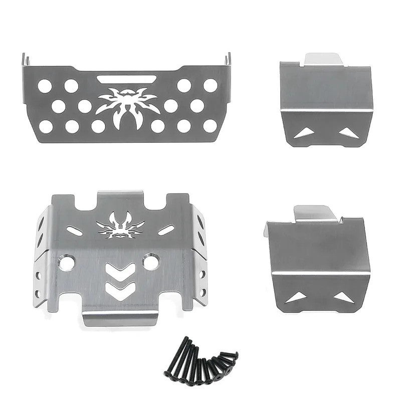 1 Bộ RC Xe Thép Không Gỉ Kim Loại Ốp Lưng Khung Xe Giáp Bảo Vệ Tấm Trượt HD6100 Cho Croboll 1 / 7 MK07 JK07 RC Xe Nâng Cấp Phần