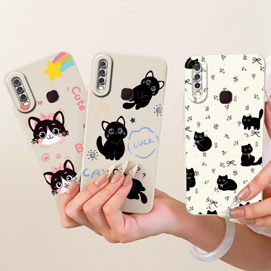 Dành Cho Vivo 1901 1902 1904 1940 Vivo Y12 Y15 Y17 Ốp Lưng Điện Thoại Mèo Dễ Thương Thoáng Mát Hoạt Hình Tranh Trường Hợp Chống Sốc Silicon Lỏng Vỏ Mềm