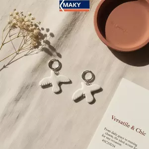 MAKY Bird Peace Dove Hạt gốm Phụ kiện cho DIY Trang sức Mặt dây chuyền đặc biệt Ý tưởng thủ công VN