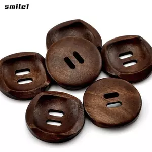SMILE 50 Nút Gỗ Tự Nhiên, Nút May Tròn Kích Thước 30 Mm Thân Thiện Với Môi Trường, Mộc Mạc Vintage 2 Lỗ Nút Cà Phê May Mặc