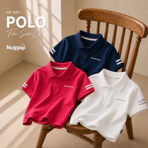 Áo Polo Bé Trai Áo Thun Có Cổ Trẻ Em Vải Cá Sấu Cotton Thoáng Mát FORTUNE NUGGAP