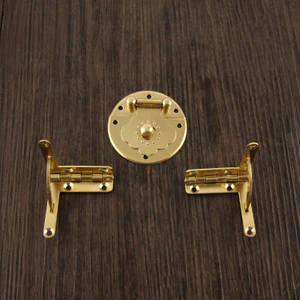 Trung Quốc Cổ Nhỏ Hộp Gỗ Chính Thức Bao Da Đồng Nguyên Chất Hộp Tròn Khóa Bảy Xương Rồng Bản Lề Hộp Trang Sức Đồng Phụ Kiện
