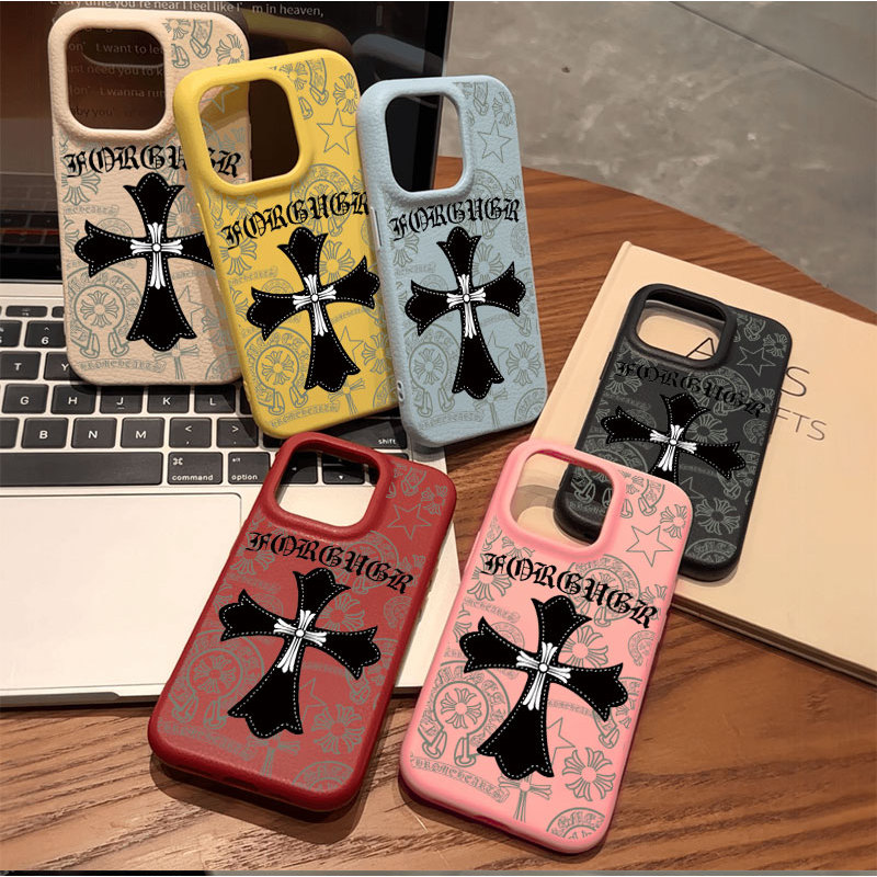 Ốp lưng iPhone họa tiết Chrome Hearts Họa tiết da mềm chống sốc cao cấp - iP X/XS/11/12/13/14/15/16/17/Plus/Pro/Max/Air