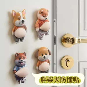 Hoạt Hình Chống Va Chạm Miếng Dán Cửa Tay Nắm Cửa Bụng Lớn Chống Va Chạm Miếng Dán Cửa Tủ Tắt Tiếng Phía Sau Thiết Bị Chống Va Chạm