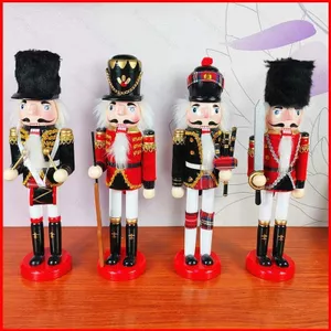ST2 Đồ thủ công bằng gỗ 30cm Hạt dẻ màu bột loạt quả óc chó kẹp con rối thủ công trang trí Giáng sinh ngày lễ quà tặng