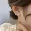 ECK 1 Cặp Phong Cách Hàn Quốc Ngọc Trai Hoa Bông Tai Vàng dát Kim Cương Bông Tai Cho Nữ Thời Trang Ánh Sáng Sang Trọng Trang Sức Phụ Kiện HOT