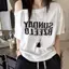 ECK Thời Trang Mùa Hè In Chữ Tay Ngắn Rời Vai Áo Thun Nữ HOT