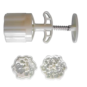 Cc Máy ép bánh trung thu họa tiết hoa 75g Thiết bị làm bánh ABS cấp