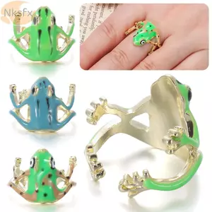 Nhẫn Ếch Cây NKSFX, Nhẫn Mở Ếch Dễ Thương, Quà Tặng Hợp Kim Hình Động Vật Mở Trang Sức Phụ Kiện Dành Cho Nữ