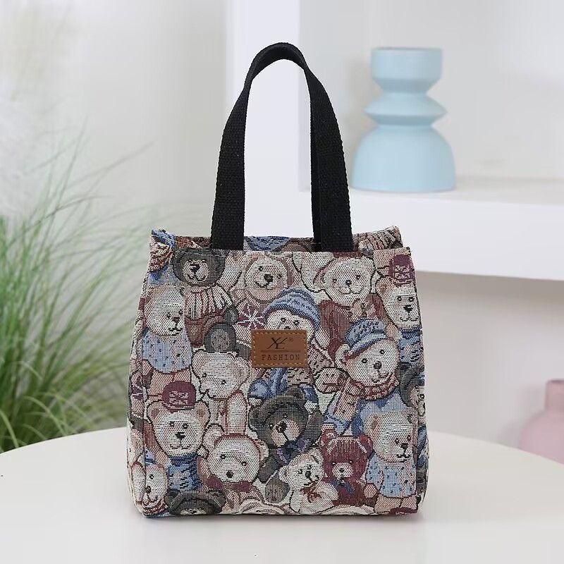 Phong Cách Mới Tote Hoạt Hình Dày Vải Mẹ Dung Tích Lớn Làm Việc Học Sinh Hộp Cơm Trưa Bento 2026-6-1