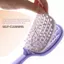 Bàn chải tóc sườn tự làm sạch mới Chống tĩnh điện Volumizing High Cranial Top Lược có thể gập lại Thiết kế rỗng ướt & khô Sử dụng kép Detangler
