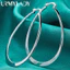 URMYLADY Bạc 925 Hình Bầu Dục Bông Tai Phẳng Cho Nữ Trang Sức Thời Trang Tiệc Cưới Quyến Rũ