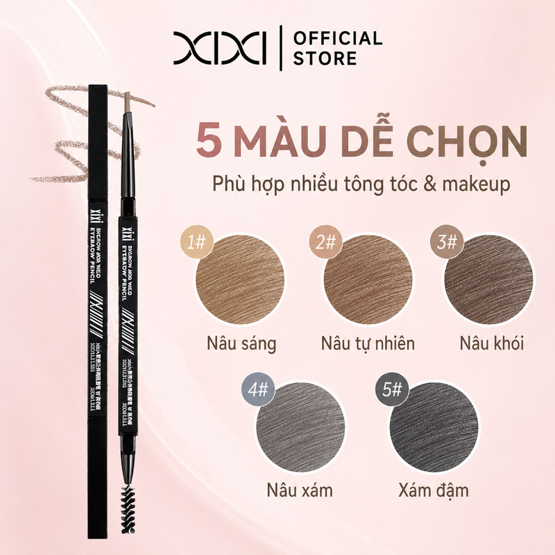 XIXI Chì Kẻ Mày 2 Đầu, Lên Màu Tự Nhiên, Dễ Kẻ Dáng Mày, Không Lem Lâu Trôi D695