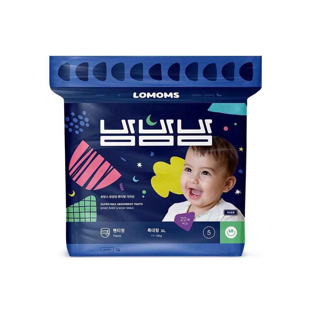 Tã/bỉm Lomoms BamBamBam, bỉm đêm cao cấp Hàn Quốc đủ size cho bé từ 3 - 25kg