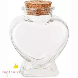 TOPTOOLCX Bình thủy tinh rỗng, có nút chai Chai hình trái tim di động, Chai chúc nhỏ cho hoặc Đồ thủ công nghệ thuật DIY Dự án trang trí Đồ dùng dự tiệc cưới