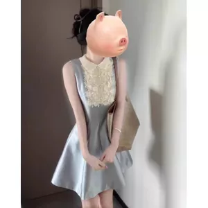 Mùa Xuân Pháp Phong Cách Mới Quần Áo Nữ Hoàng Gia Chị Ren Con Gái Không Tay Đầm Búp Bê Mùa Hè Sang Trọng Eo hẹp