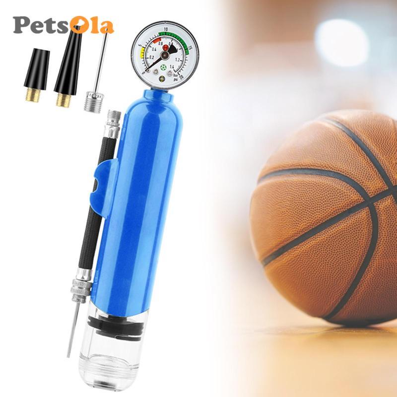 [PETSOLA] Bóng Rổ Bơm Không Khí Bơm Bóng Đồng Hồ Đo Áp Suất Bóng Đá Bơm Xe Đạp Lốp Bơm Di Động Chống Mưa Chống Thấm Nước Thích Hợp Cho Đồ Thể Thao Quà Tặng Tặng Tặng