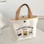 Túi xách Mini NORDICLIFE, Túi Tote vải canvas dung tích lớn, Túi lưu trữ hoạt hình đào dễ thương Du lịch