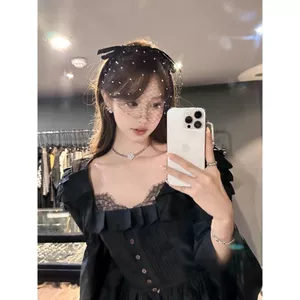 Con Gái Bữa Tiệc Chấm Kim Cương Gạc Nơ Băng Đô Retro Hepburn Phong Cách Người Nổi Tiếng Halloween Mũ 2026-6-8
