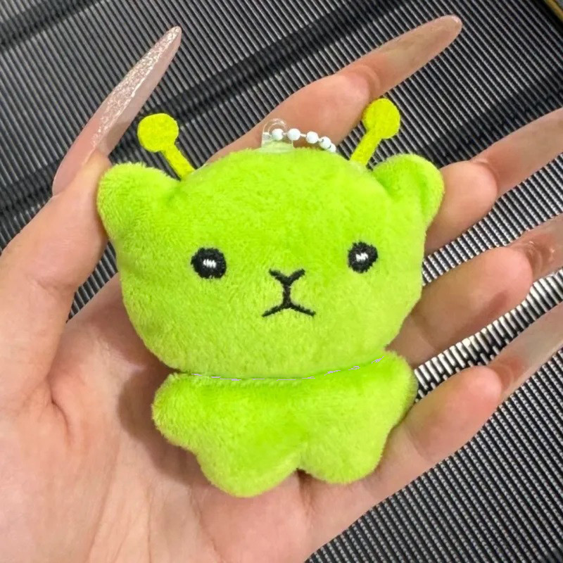 Mini Xanh Người Ngoài Hành Tinh Mèo Sang Trọng Móc Khóa Lông Mặt Dây Chuyền Cho Cặp Đôi Hoạt Hình Dễ Thương Ba Lô Xấu Xí Dễ Thương Móc Chìa Khóa Trang Trí Quà Tặng Người Lớn Trẻ Em